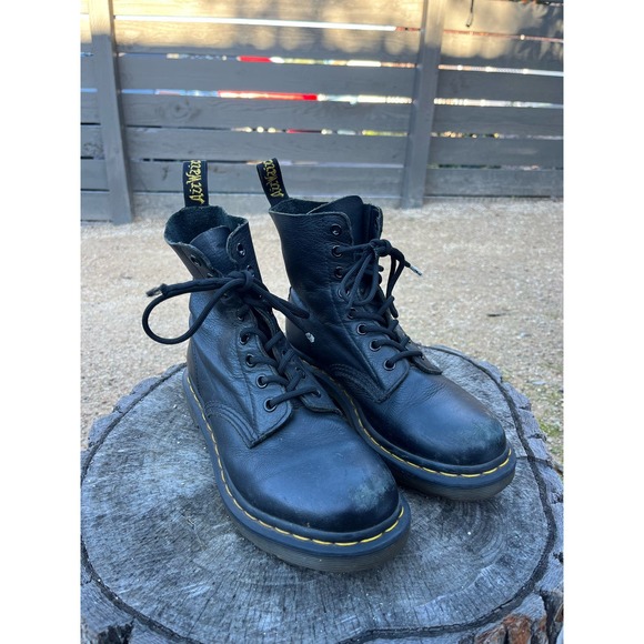 Dr. Martens Shoes - Dr Martens Women's Boots, Black Authentic Leather, Size 7 (38)